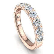 Demi-alliance 10 diamants ronds 1.30 carat or rose Gabriela